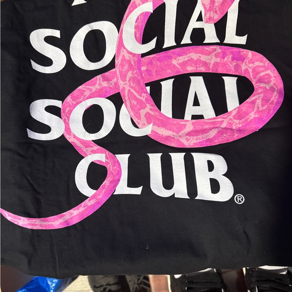 Anti Social Social Club Black Tee with Pink Graphic